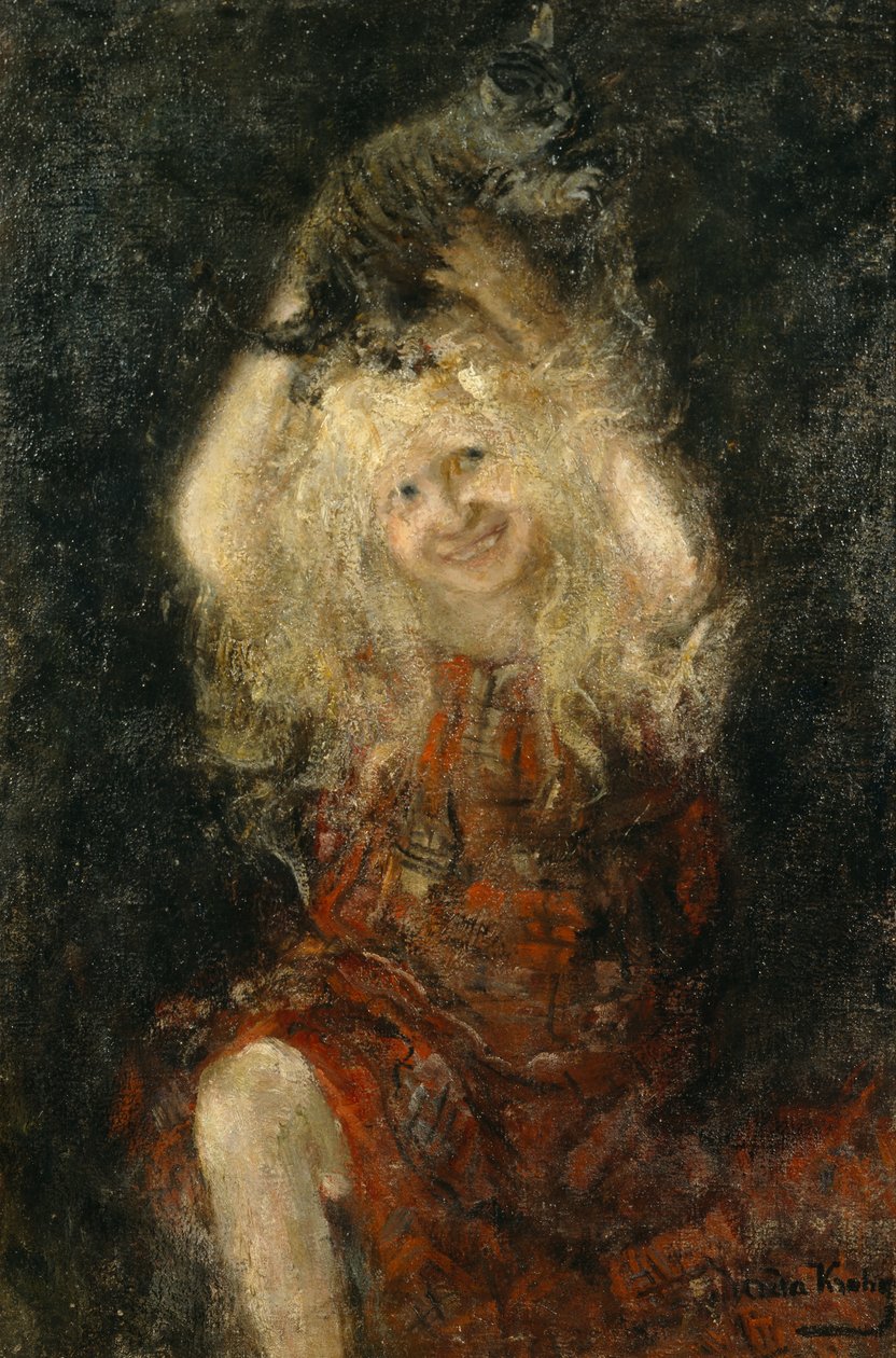 kedi ile kız by Oda Krohg