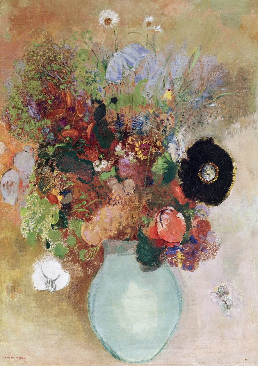 Yeşil Vazoda Çiçekler, 1910 by Odilon Redon