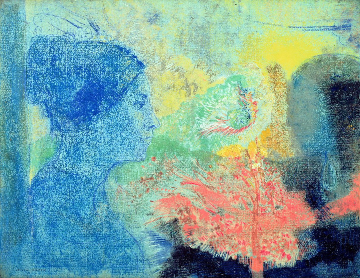 Uykunun Tonları (kağıt üzerinde pastel by Odilon Redon