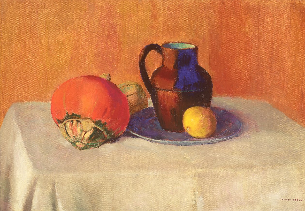Sürahi ile Natürmort, c.1901-03 by Odilon Redon