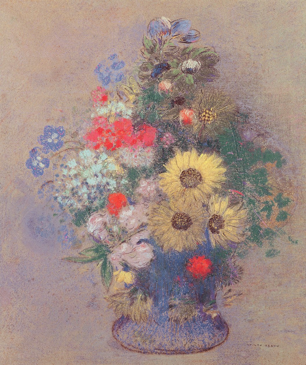 ಹೂದಾನಿ, c.1900 ಟರ್ಕ್ by Odilon Redon