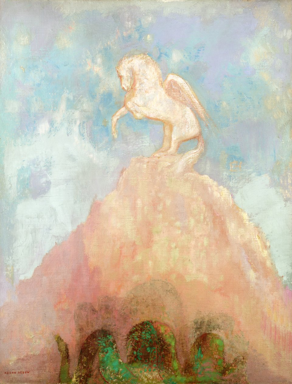 Beyaz Pegasus, c.1908 by Odilon Redon