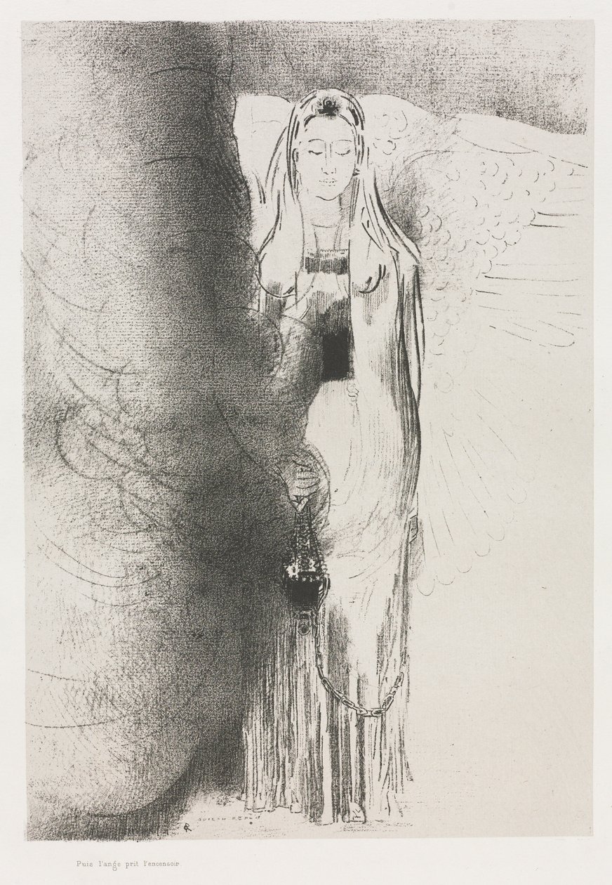Ve Melek Buhurdanı Aldı by Odilon Redon