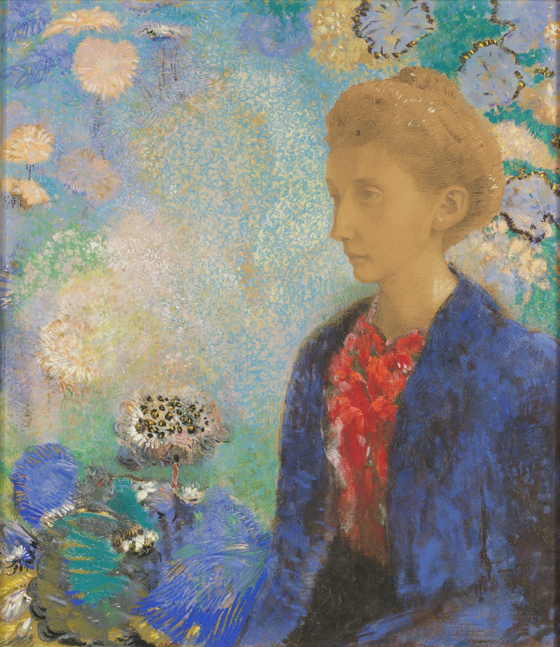 Domecy Baronesi, c.1900 (pastel ve guaj) by Odilon Redon