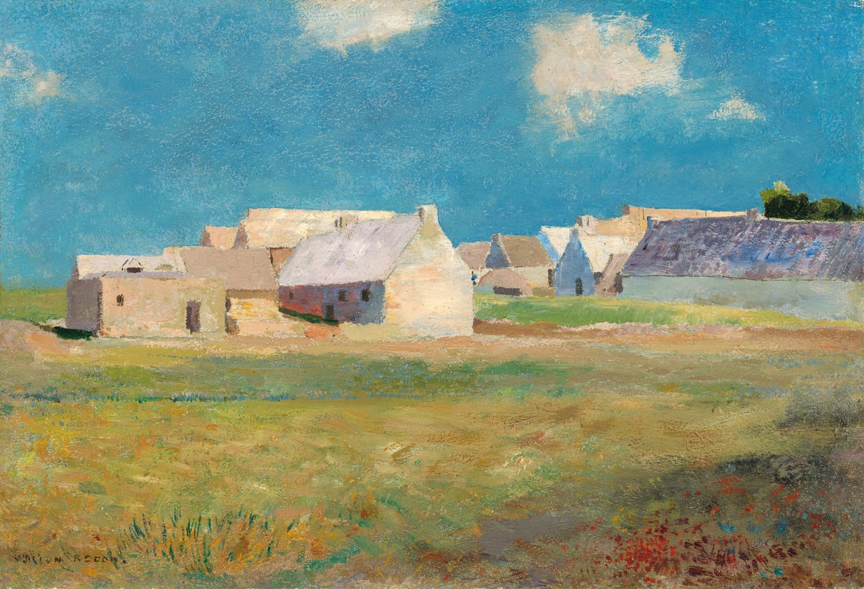 Breton Köyü, c. 1890. by Odilon Redon