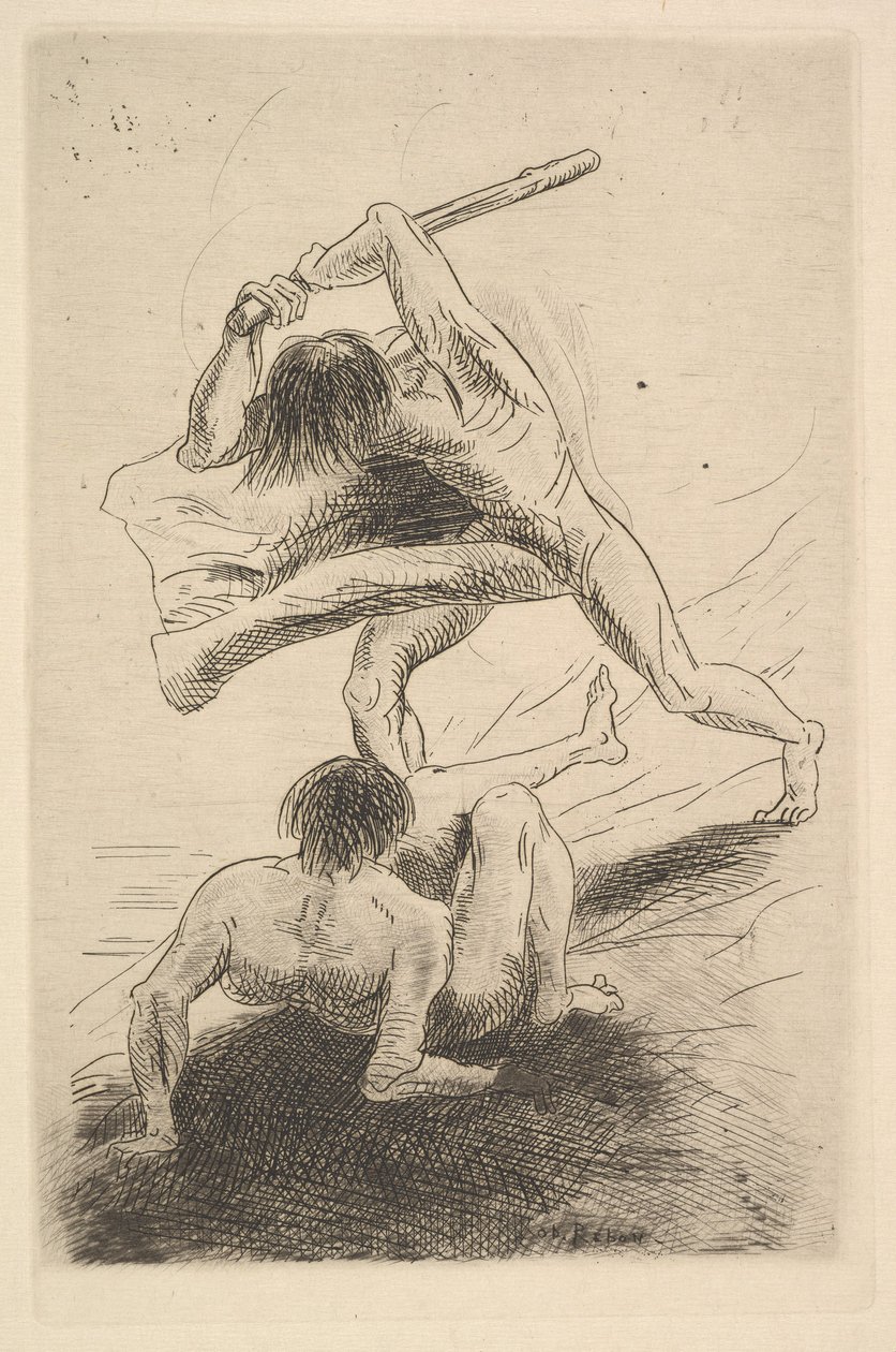 Kabil ve Habil, 1886. by Odilon Redon