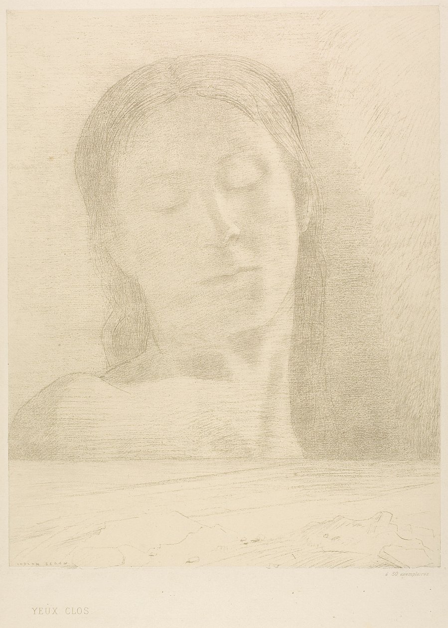 Kapalı gözler by Odilon Redon