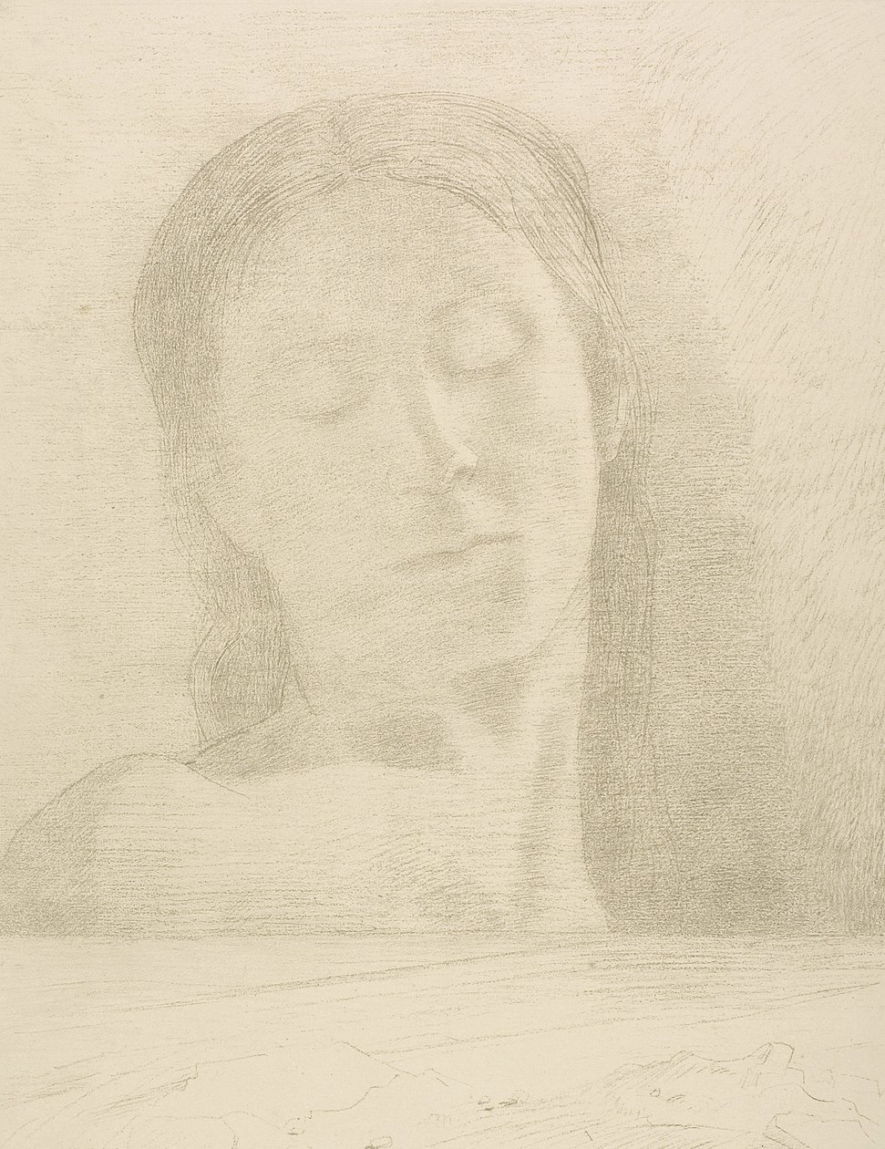 Kapalı gözler by Odilon Redon
