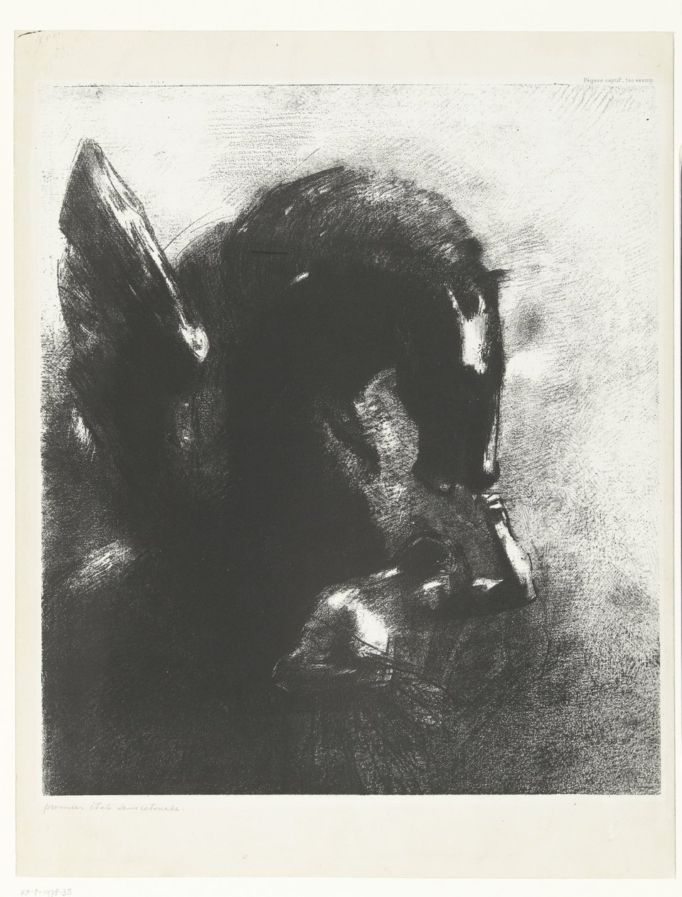 Tutuklu Pegasus Pegase captif (nesne üzerindeki başlık) by Odilon Redon