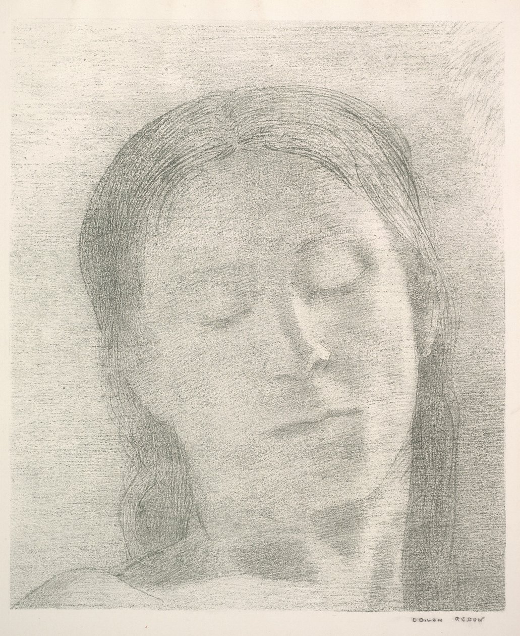 Gözler Kapalı, 1890. by Odilon Redon