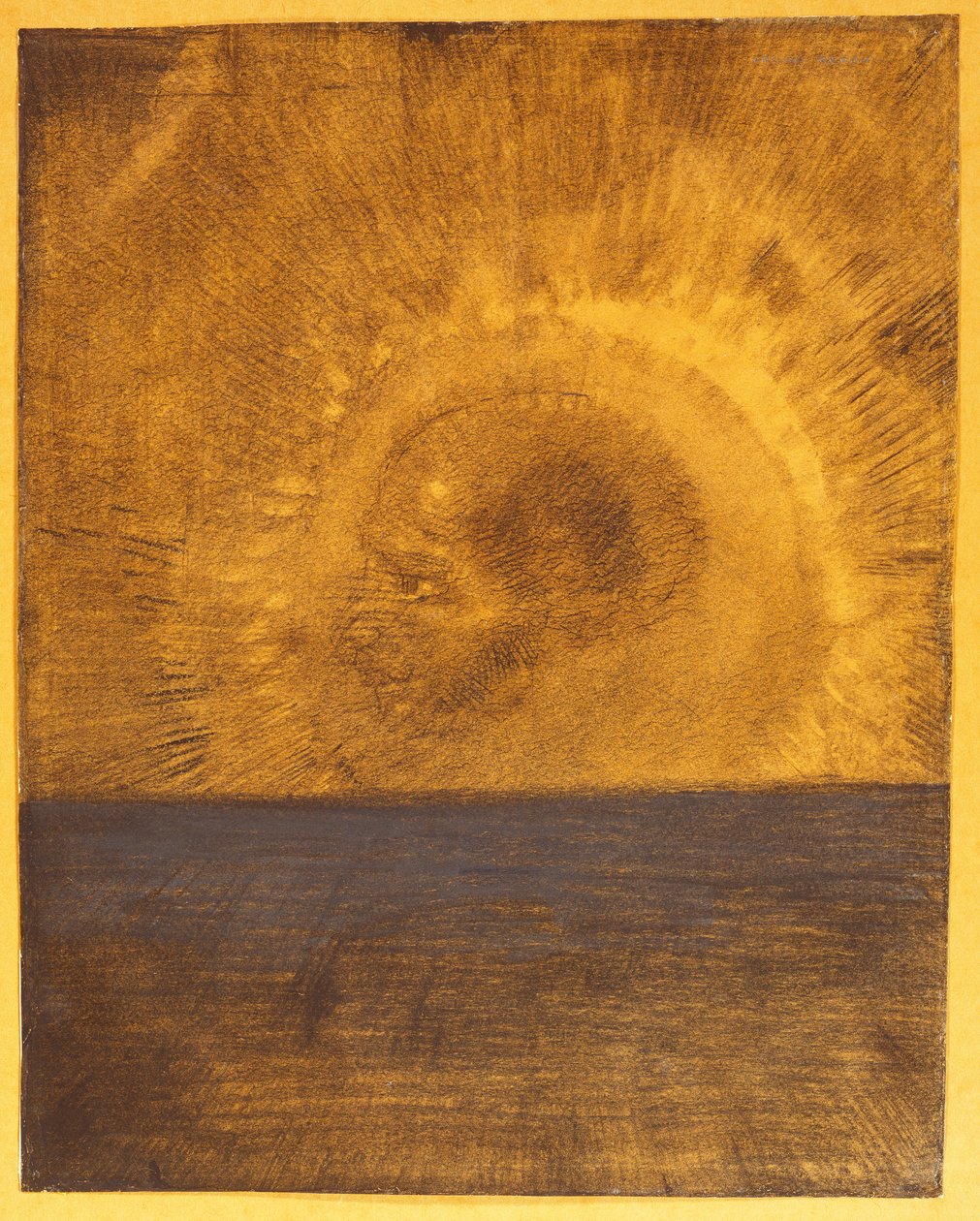Yüzer Kafa, c.1885 by Odilon Redon