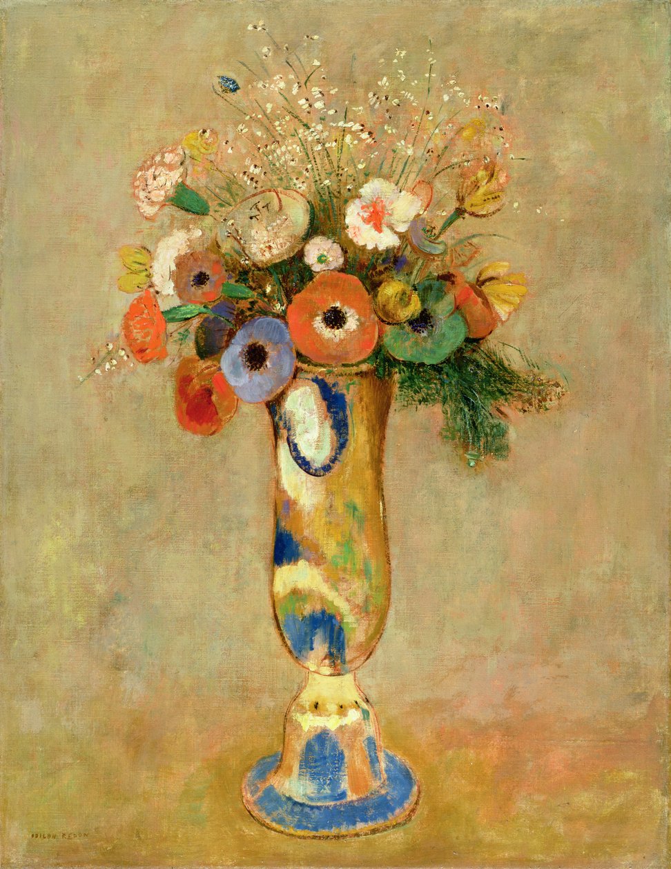 Boyalı Vazoda Çiçekler by Odilon Redon