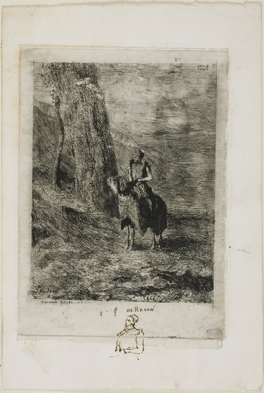 bekleyen atlı by Odilon Redon