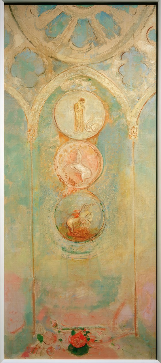 Kilise penceresi için karton by Odilon Redon