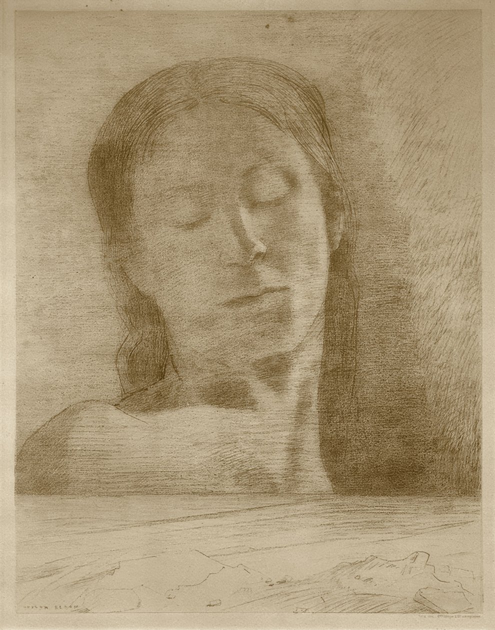 Gözler kapalı by Odilon Redon