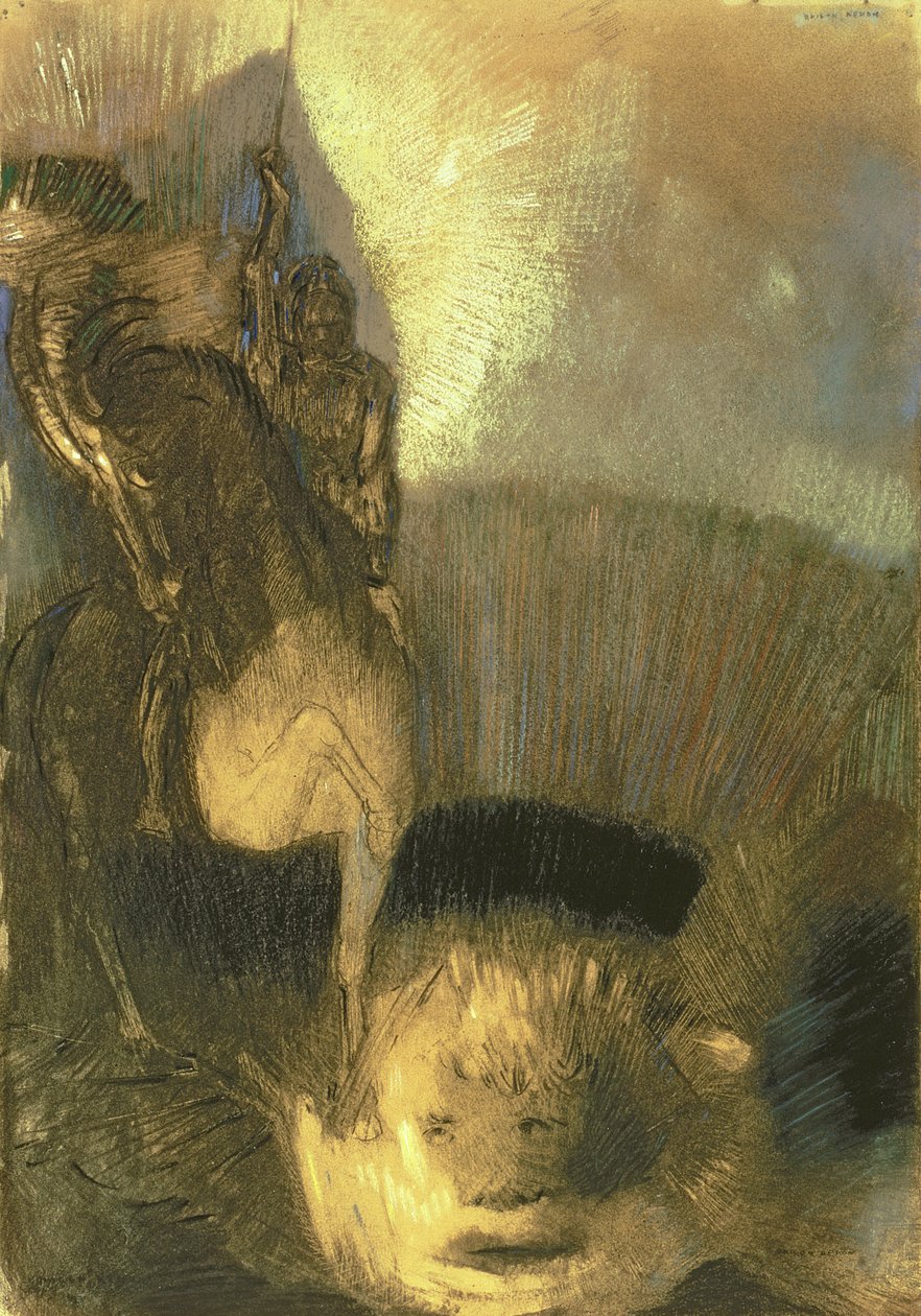 George, c.1905 (kağıt üzerinde pastel) by Odilon Redon