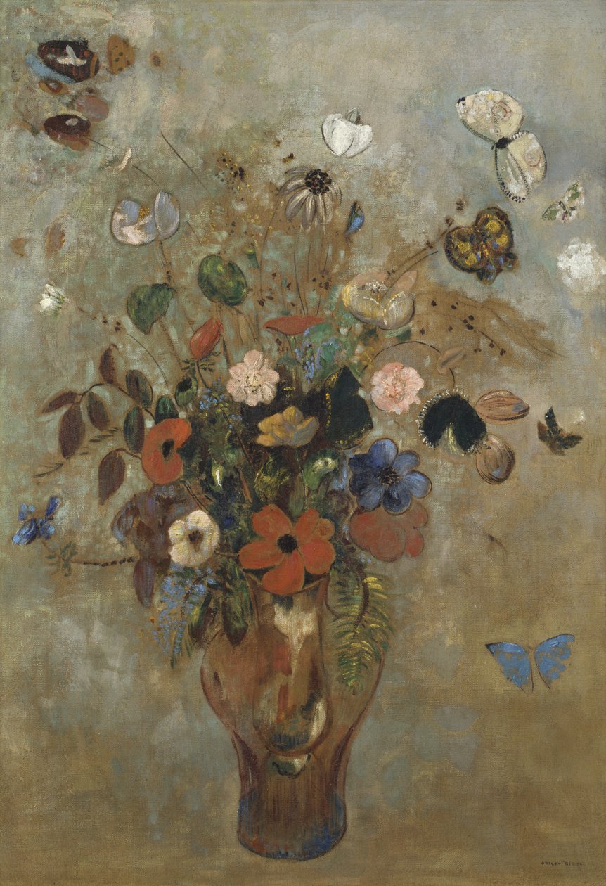 Çiçekli Natürmort, 1905 by Odilon Redon