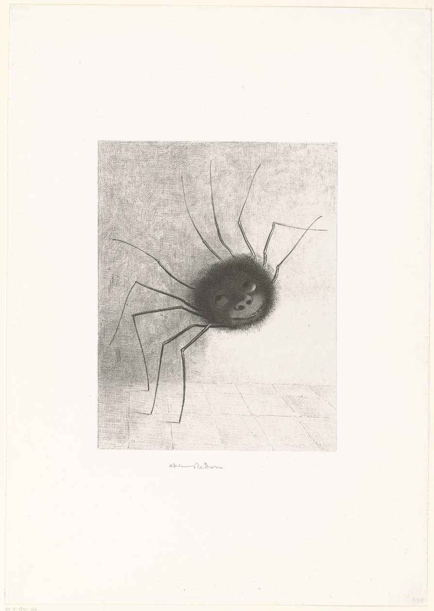 Örümcek, 1887 (baskı) by Odilon Redon