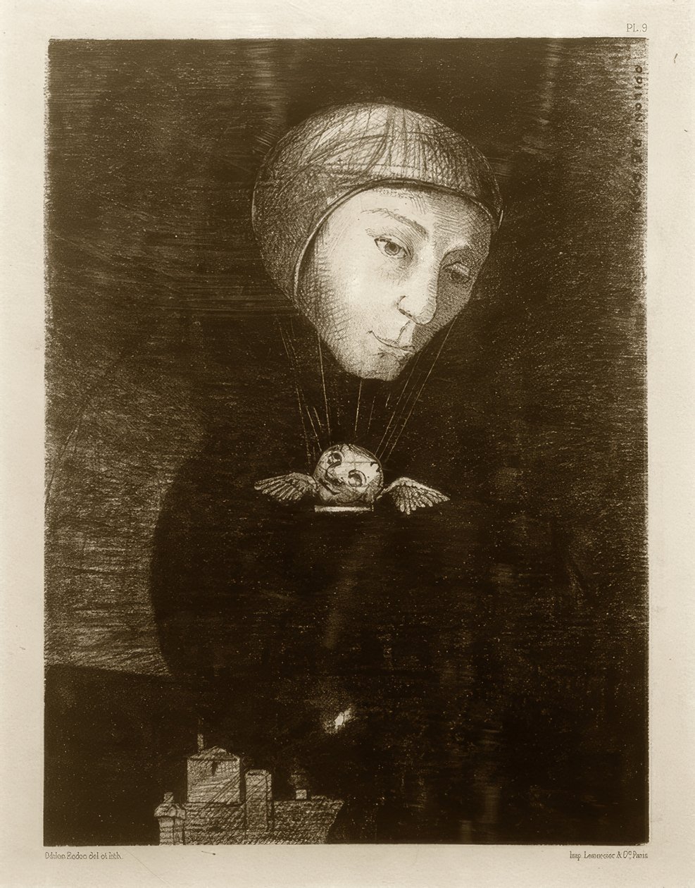 üzgün yükseliş by Odilon Redon