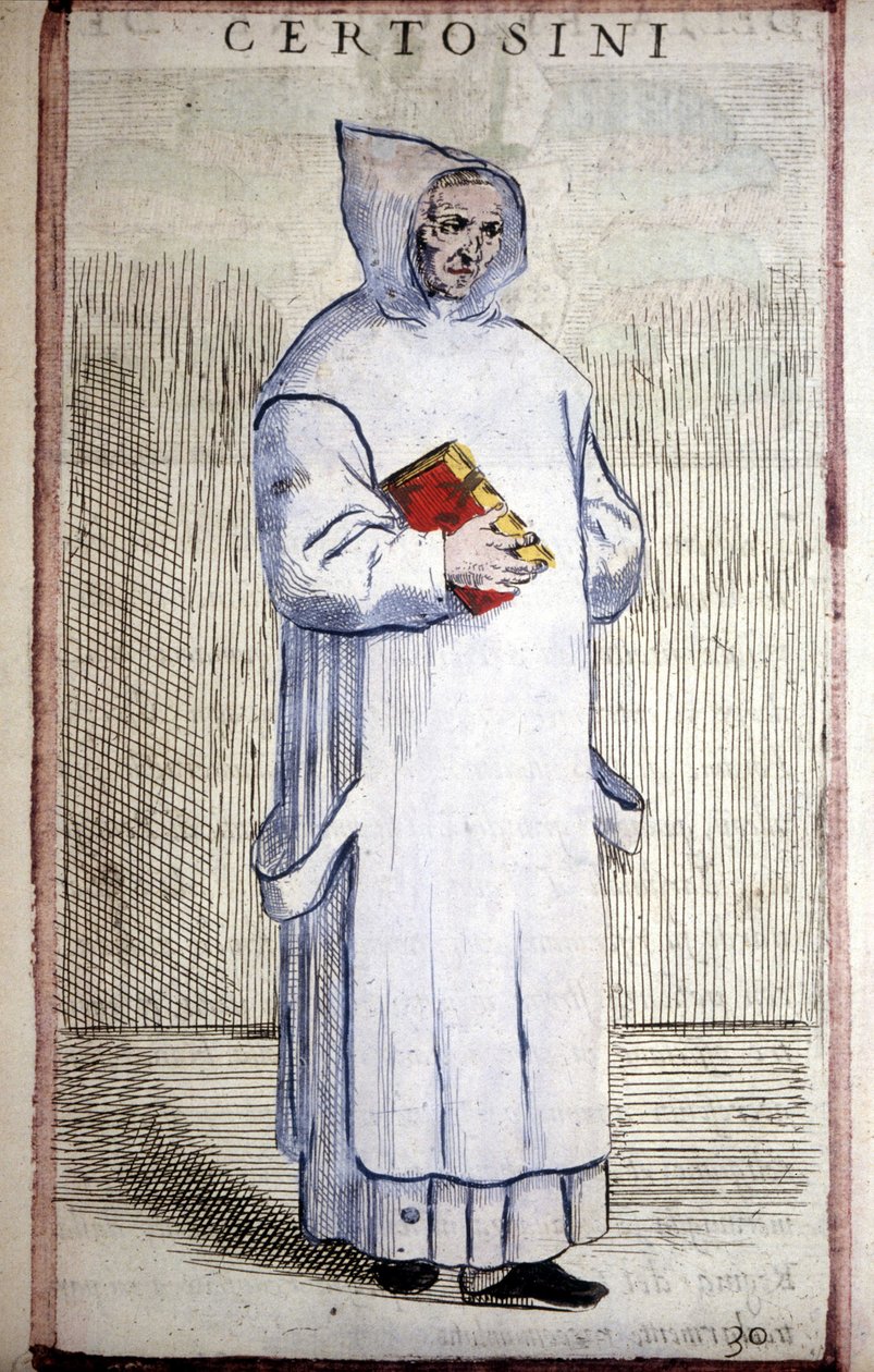 Dini düzen: Carthusian. 16. yüzyıl gravürü. by Odoardo Fialetti