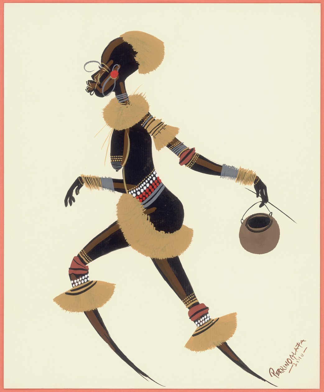 Rafya Kadın, 2010 (kağıt üzeri yağlı boya) by Oglafa Ebitari Perrin