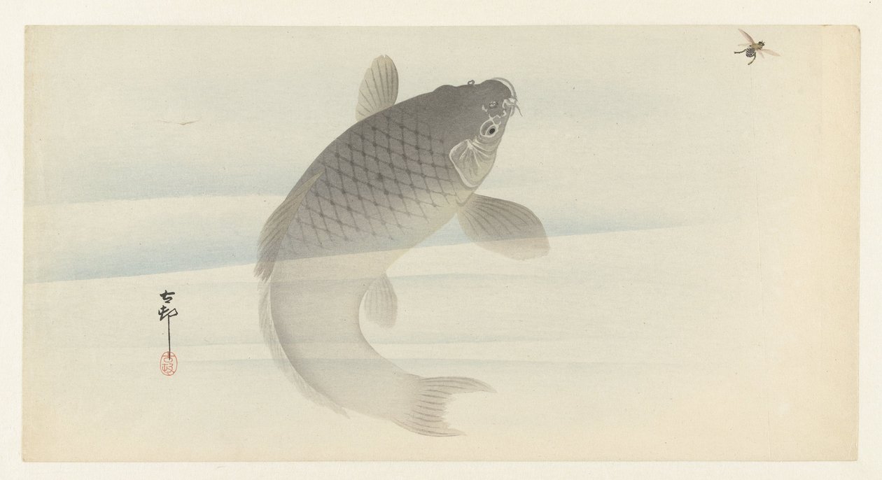 sazan ve sinek by Ohara Koson