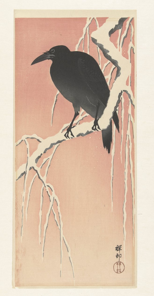 Karlı dalda karga. by Ohara Koson