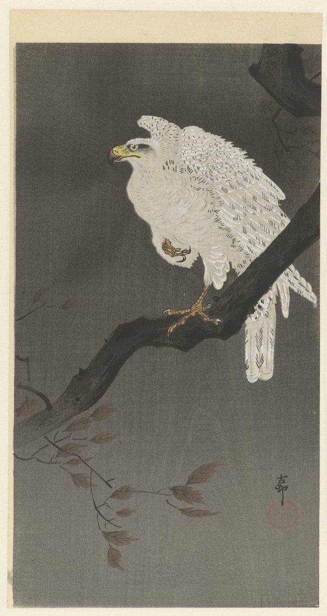 Ağaç dalında kar uyarısı by Ohara Koson