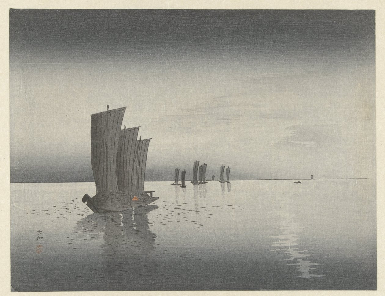 balıkçı teknesi by Ohara Koson