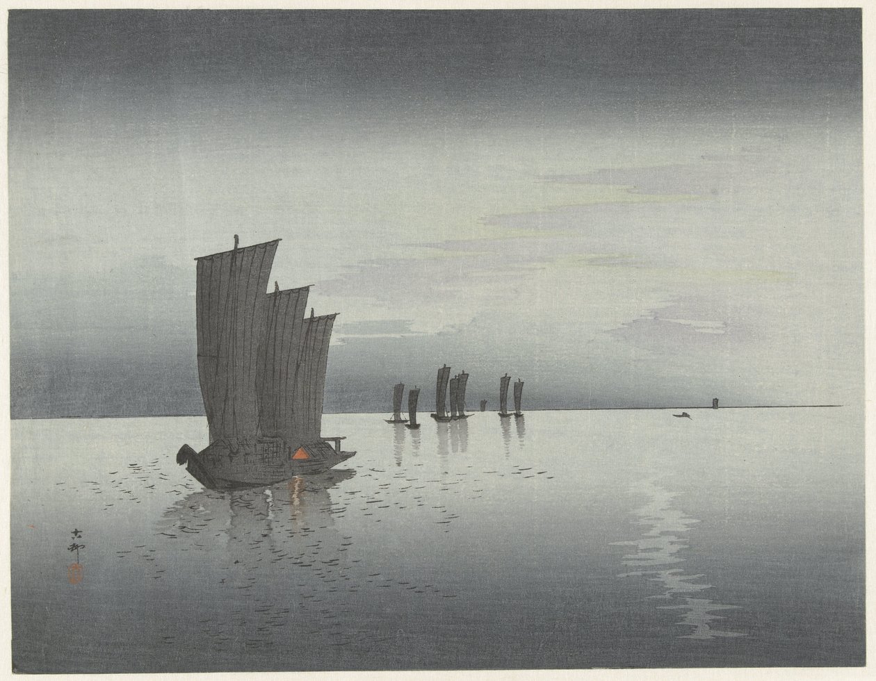 balıkçı teknesi by Ohara Koson