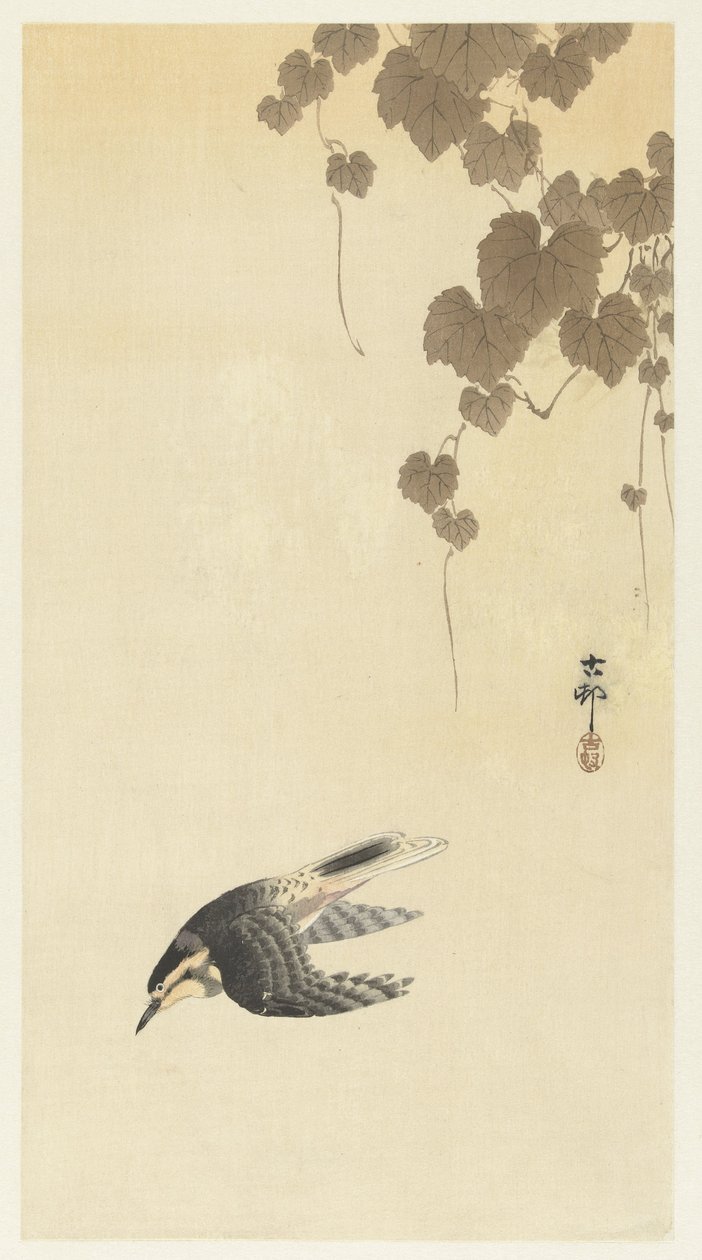 Kuş aşağı uçuşta by Ohara Koson