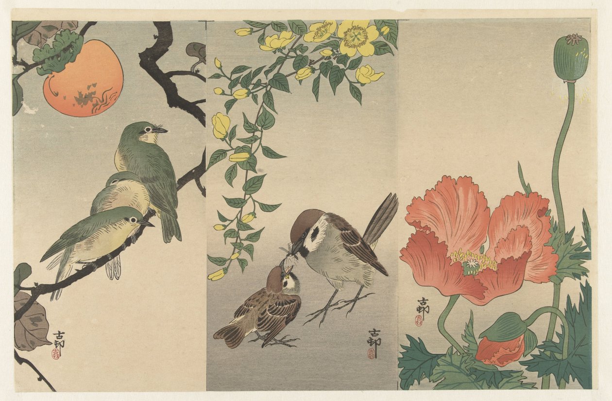 Kuşlar ve bitkiler by Ohara Koson