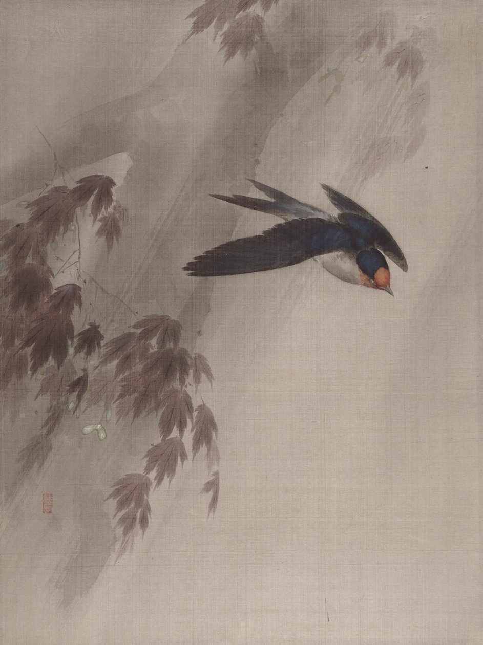 Yağmurda Bir Kırlangıç, ca. 1891-92. by Okada Baison
