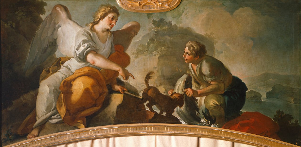 Tobias ve Melek, Oronzo Tiso (1726-1800) by Oronzo Tiso