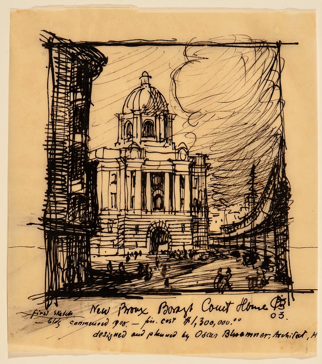 Yeni Bronx İlçe Adliyesi, 1903. by Oscar Bluemner