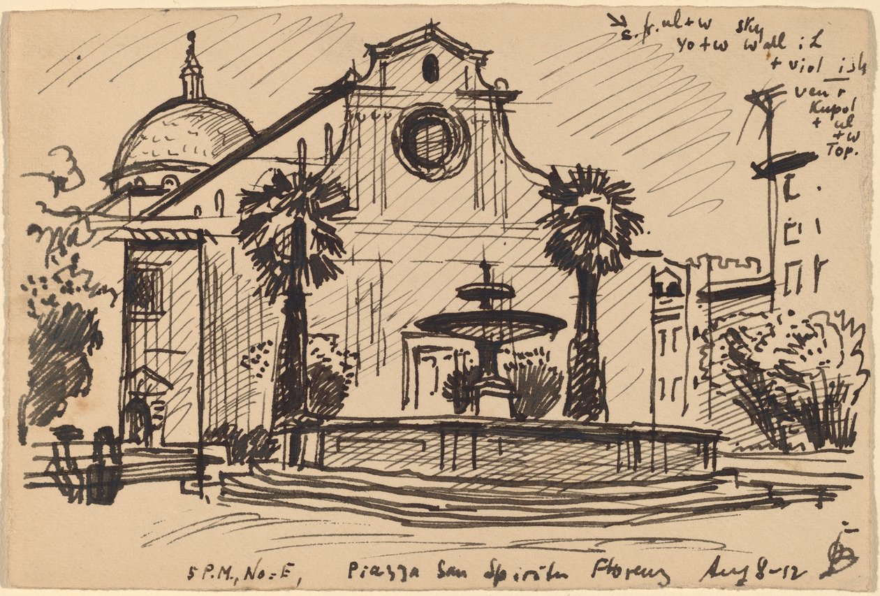 Piazza S. Spirito, Floransa by Oscar F. Bluemner