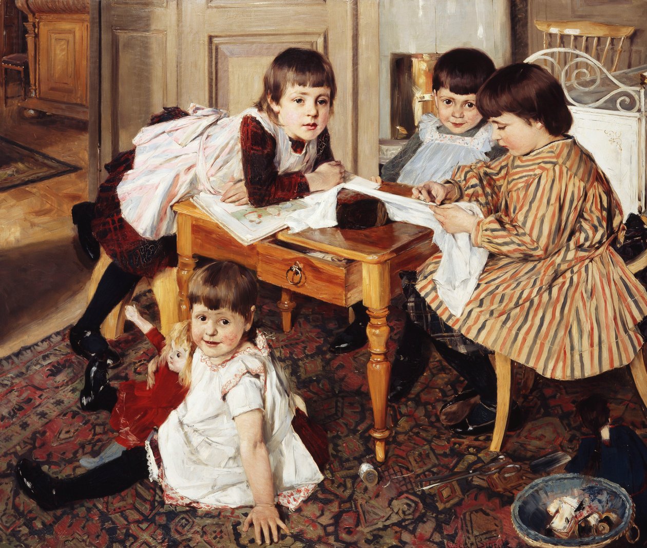 benim hobim (tuval üzerine yağlı boya) by Oscar Gustaf Bjorck