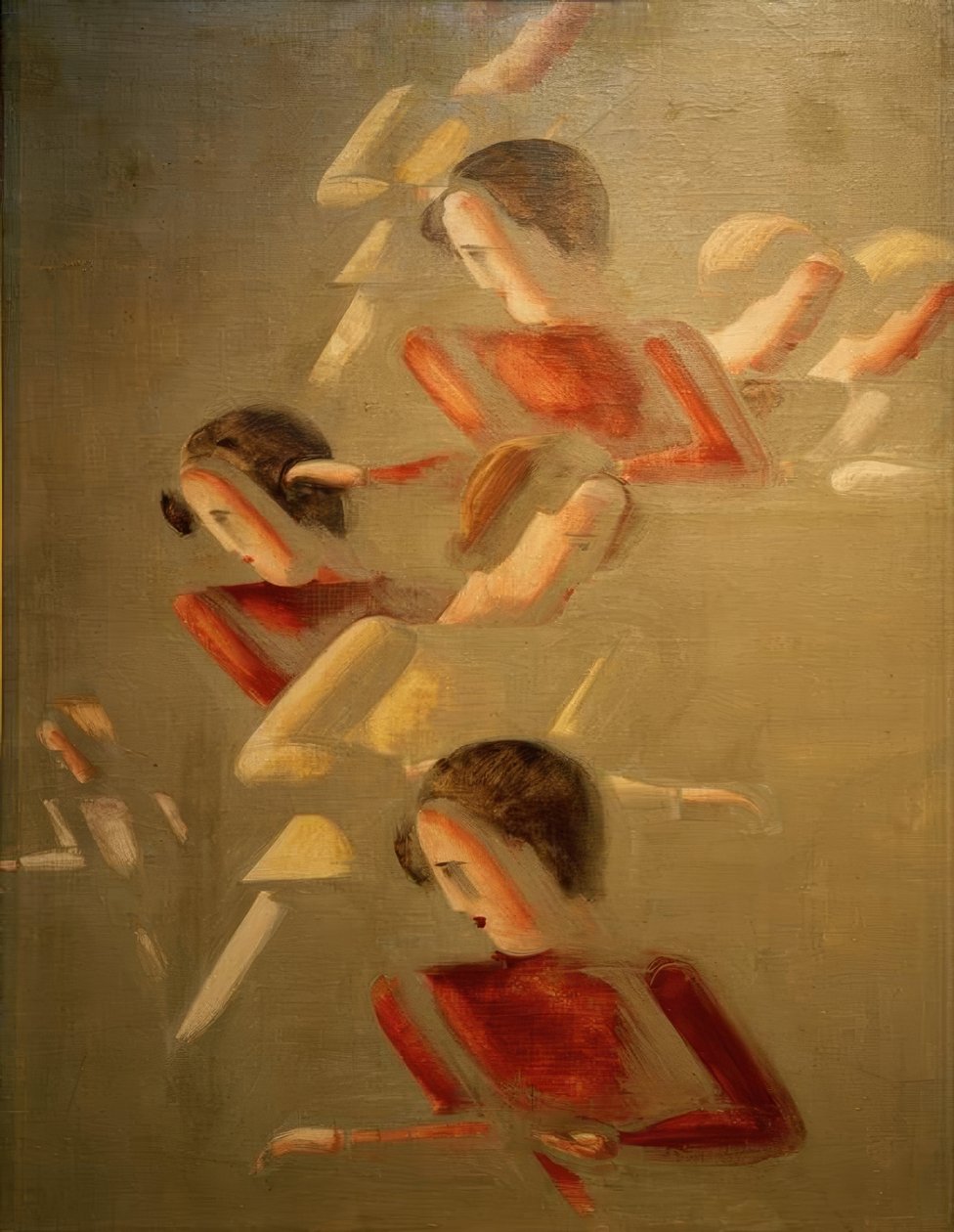 Birbirine karşı kırmızı by Oskar Schlemmer