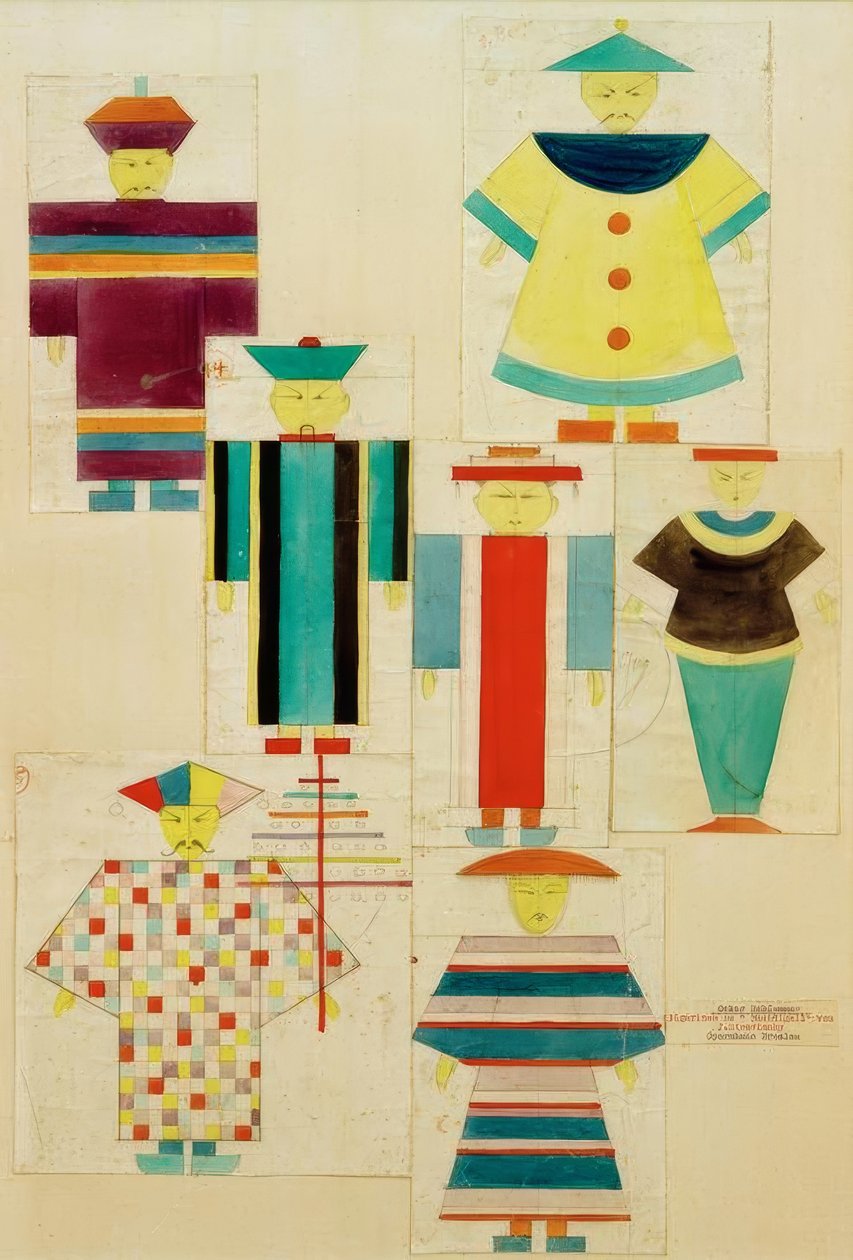 7 bülbül figürü by Oskar Schlemmer