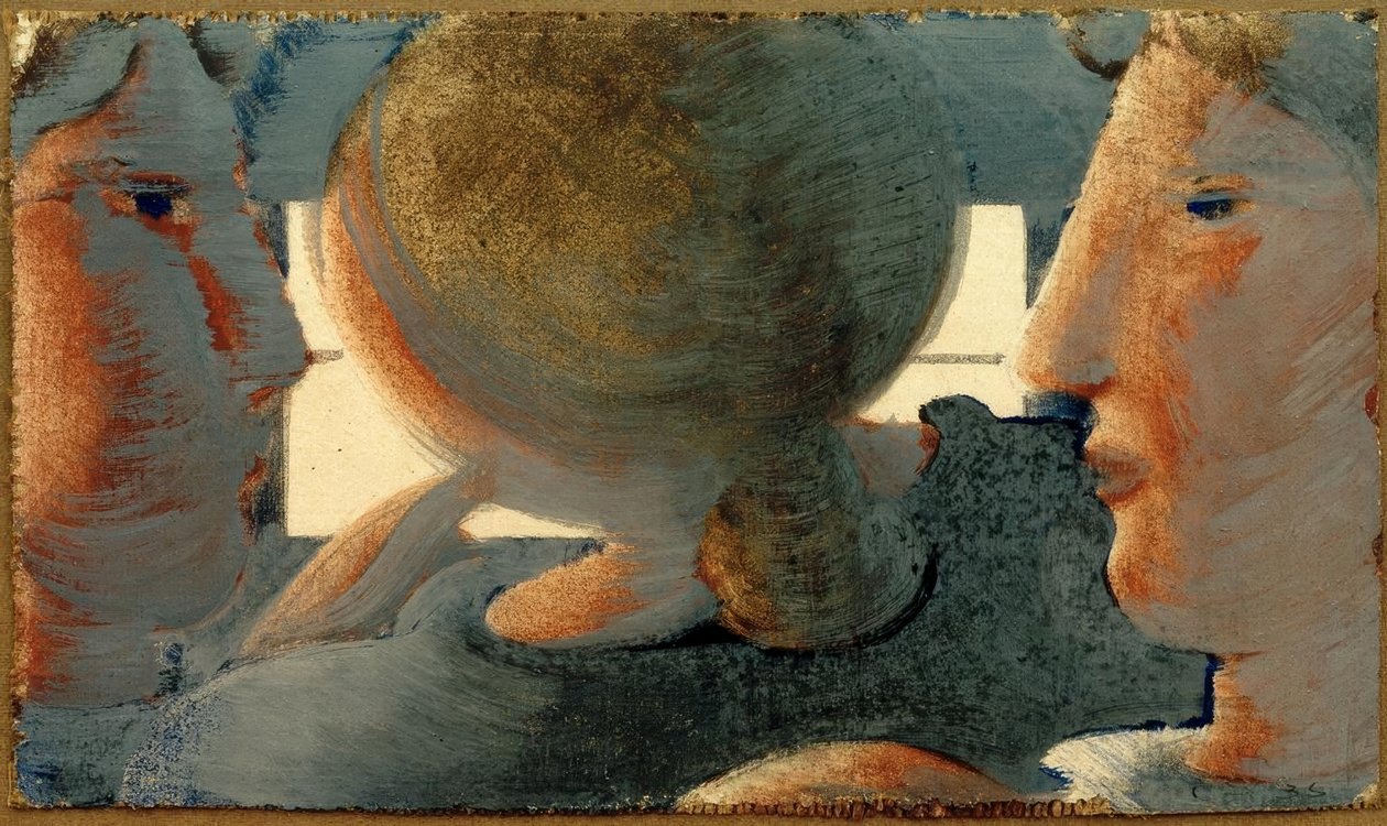 Pencerenin önünde üç kafa by Oskar Schlemmer