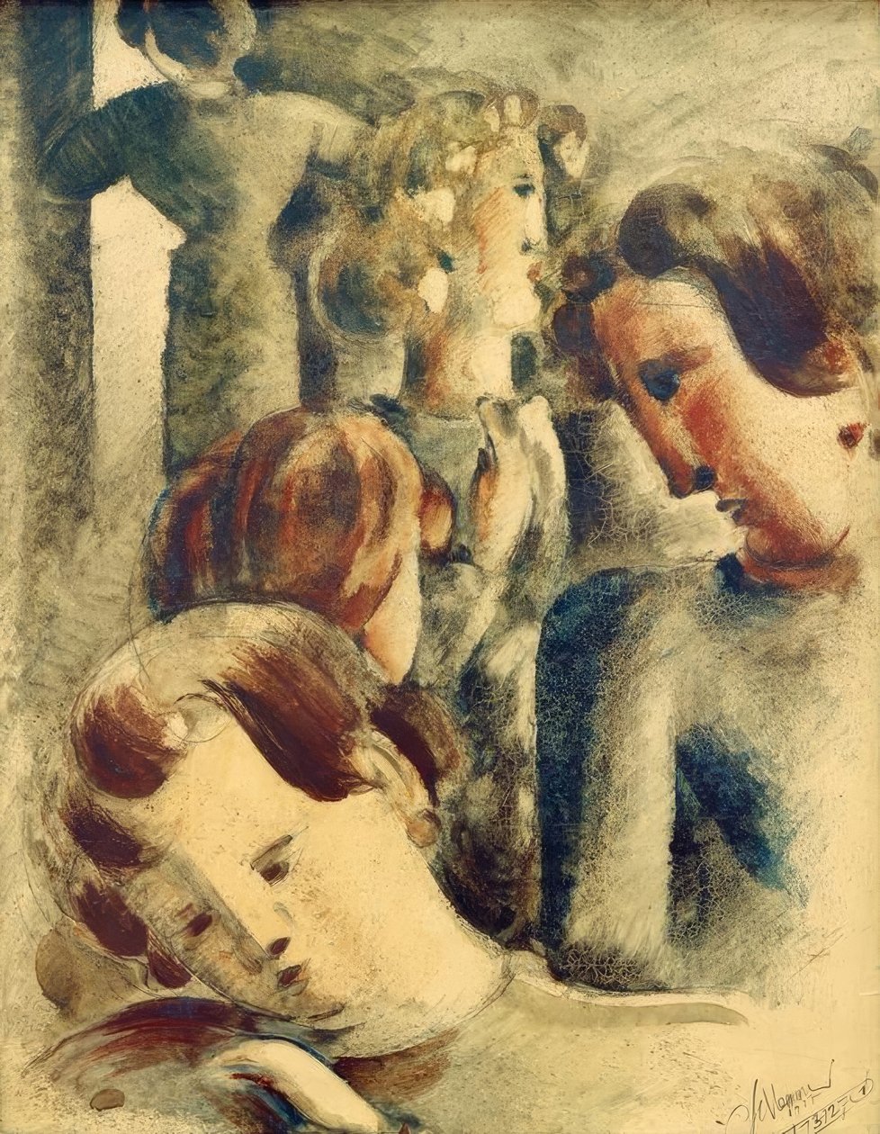 Mavi sarışın ile hafif grup by Oskar Schlemmer