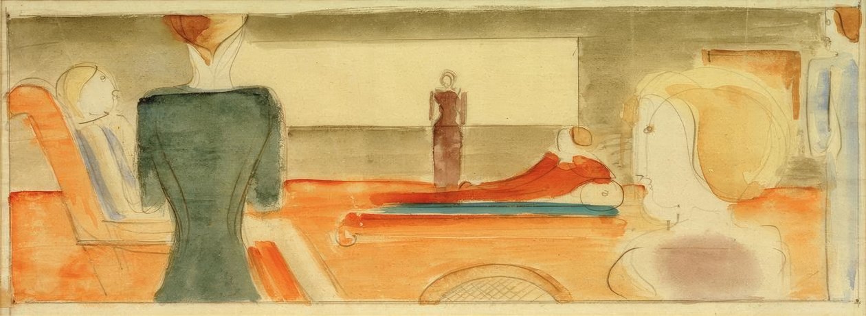 Altı figürlü iç mekan I. by Oskar Schlemmer