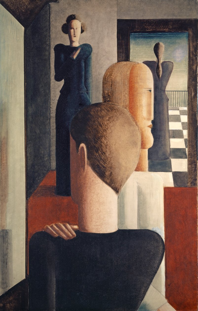 Beş Figürlü İç Mekan, Roma by Oskar Schlemmer