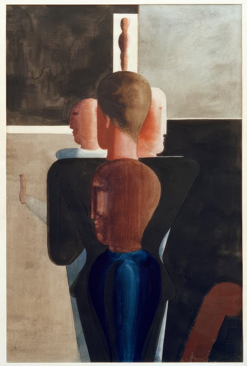 Uzayda eş merkezli grup by Oskar Schlemmer