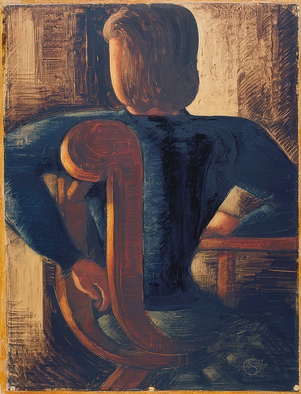 Masada sırt üstü oturan insanlar. 1936 by Oskar Schlemmer