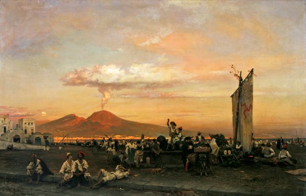 ನೇಪಲ್ಸ್‌ನಲ್ಲಿ ಕ್ವೇಸೈಡ್, 1859 ಟರ್ಕ್ by Oswald Achenbach