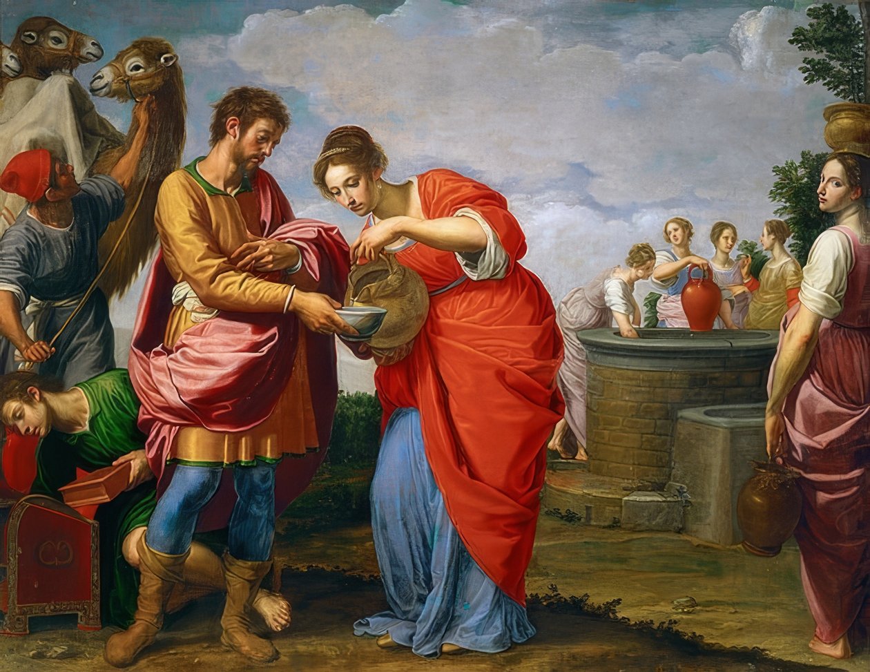 Rebekah ve Eliezer kuyuda. 1626/27 civarında by Ottavio Vannini