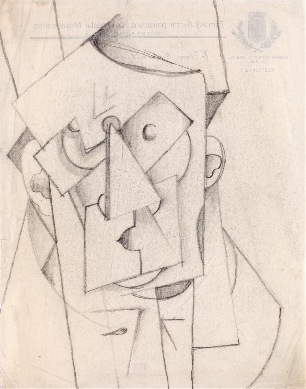 Kübist Kompozisyon – Kafa by Otto Gutfreund