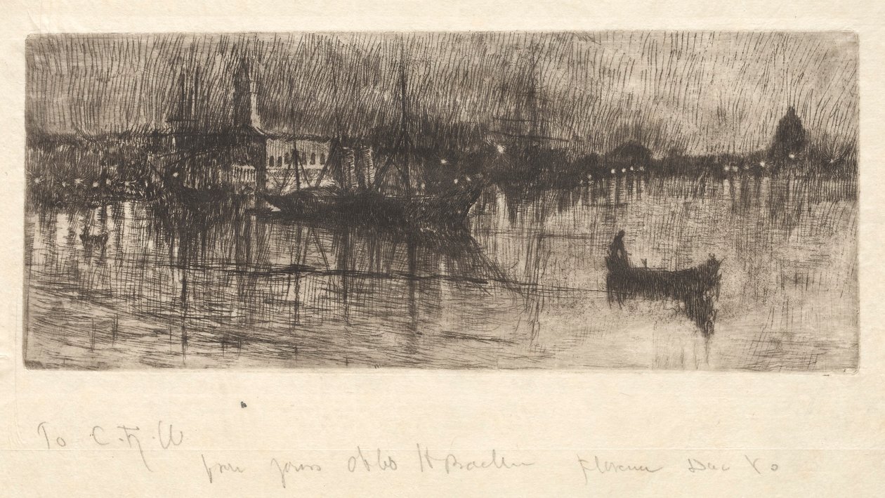 Yağmurlu Gece, Venedik, 1880. by Otto H. Bacher