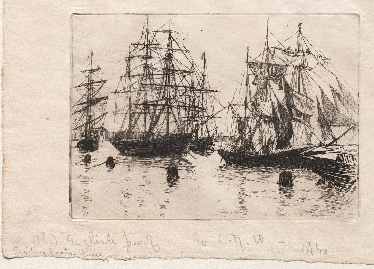 Yelkenli Tekneler, Venedik, 1880. by Otto H. Bacher